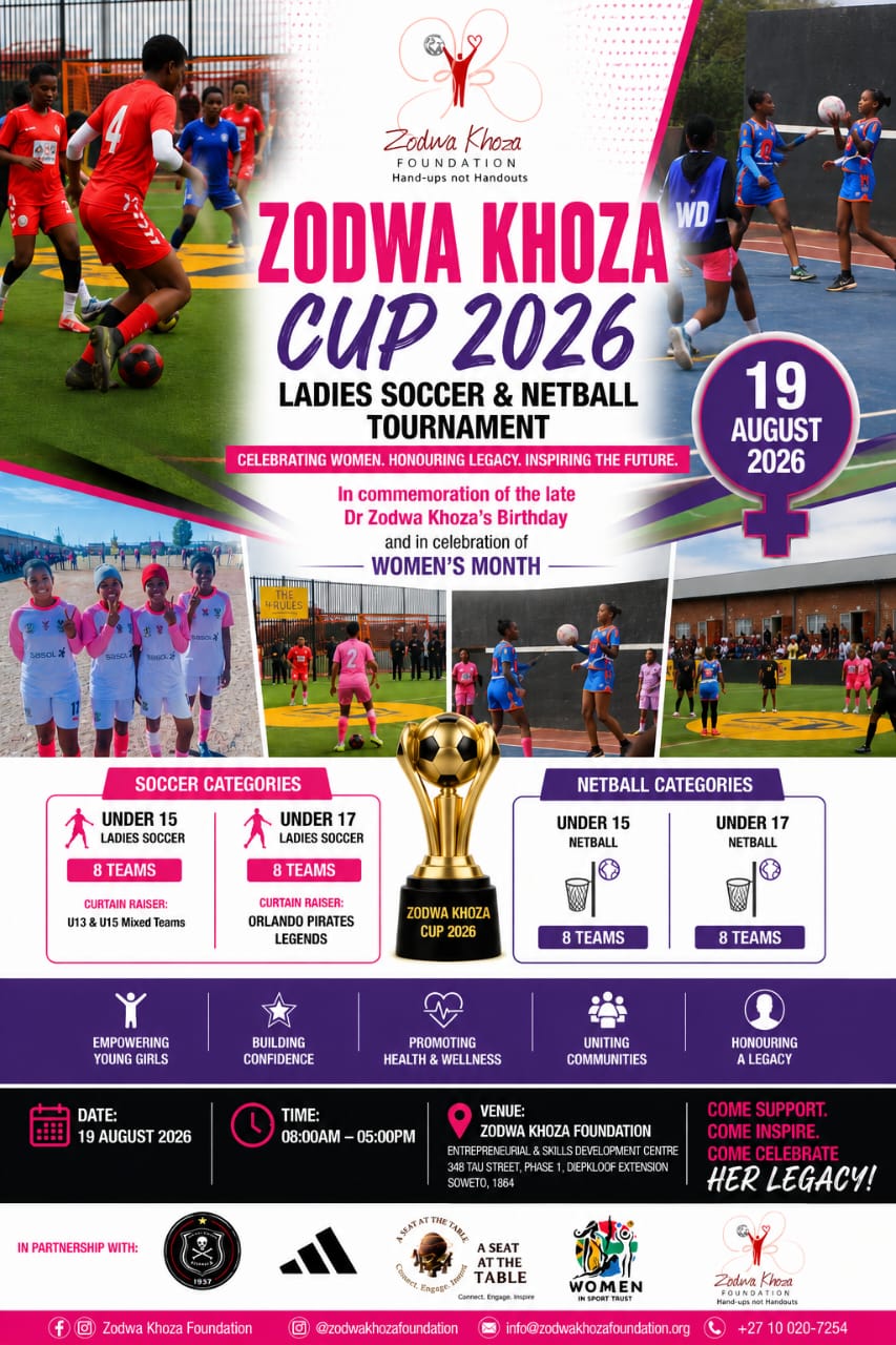Zodwa Khoza Cup 2026 Ladies Soccer and Netball Tournament poster